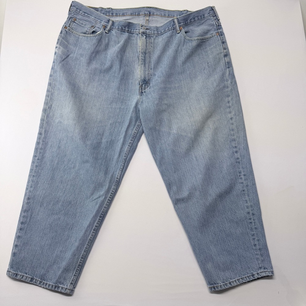 Levis 560 Comfort Fit Tapered Leg Jeans Light Wash Blue Mens 48x27 Relaxed Fit